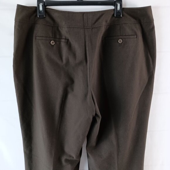 Talbots Brown Flat Front Dress Pants Women’s 18 Stretch Trousers Career Workwear - Picture 7 of 7